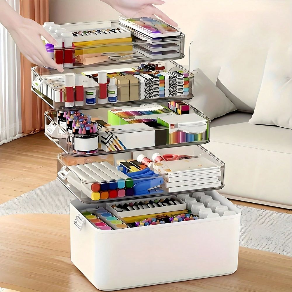 Stationery Office - Transparent Multi-Layer Medicine Organizer, Large Capacity