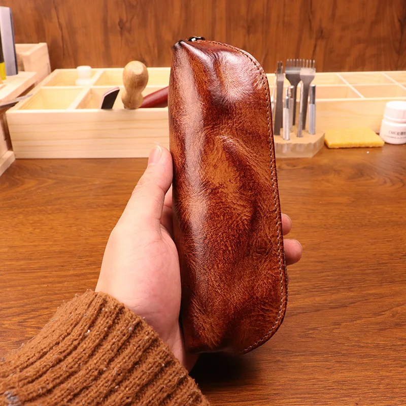 Cowhide pen bag for men vintag - Tan Stationery & Office Supply review and price