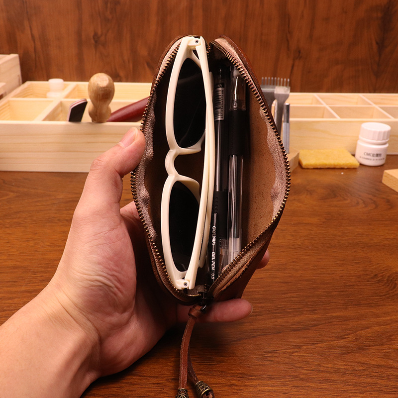 Cowhide pen bag for men vintag - Tan Stationery & Office Supply review and price