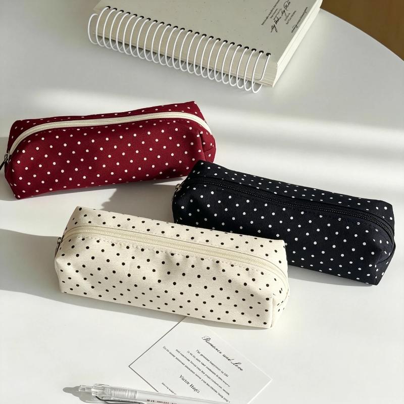 Polka Dot Canvas Pencil Pouch  - Stationery Warehouse review and price