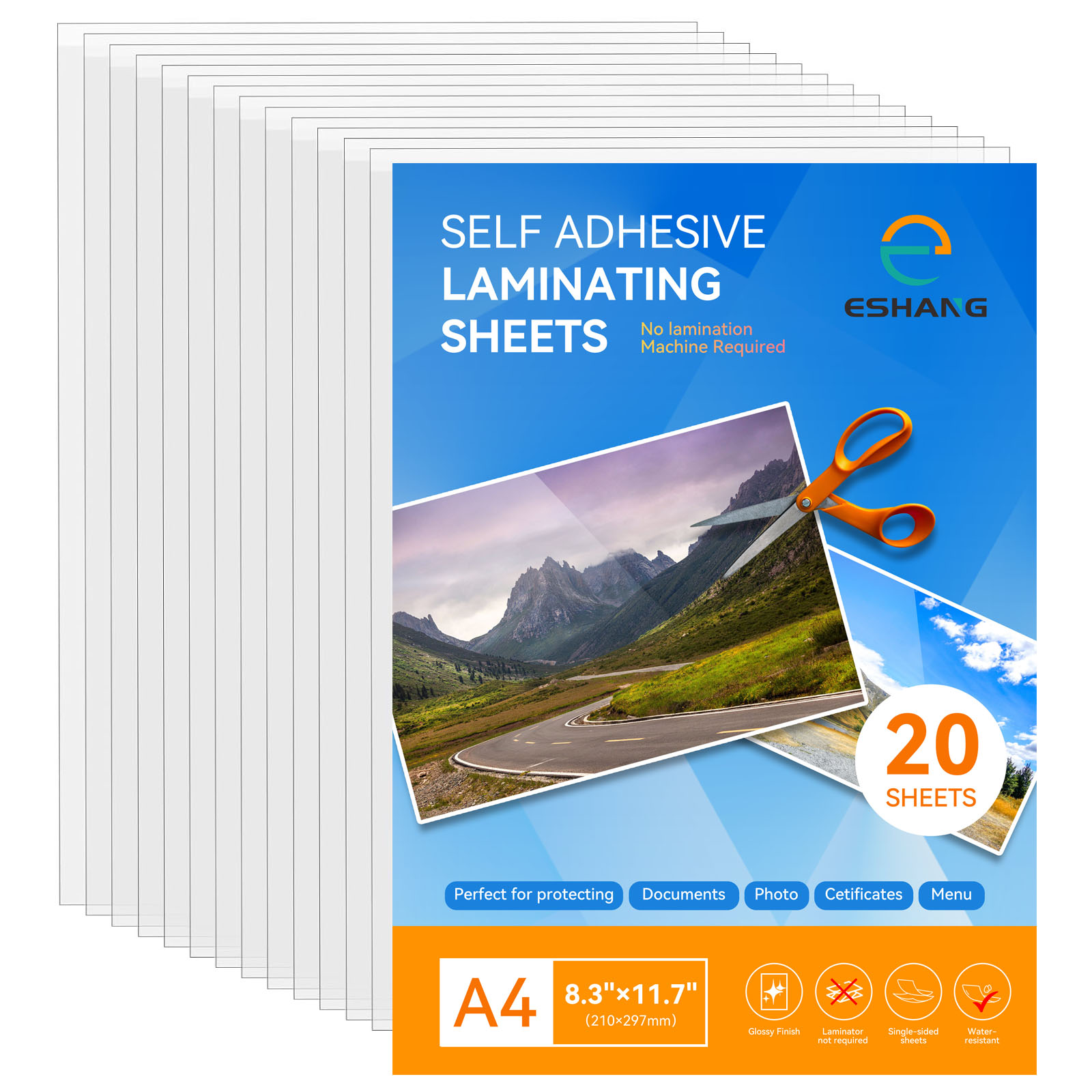 ESHANG 20Sheets Clear Cold Lam - Document Laminator Pouch review and price
