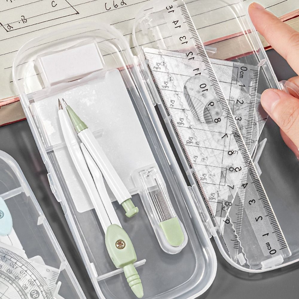 8PCS/Set Plastic Ruler Compass - Ruler Set Transparent review and price