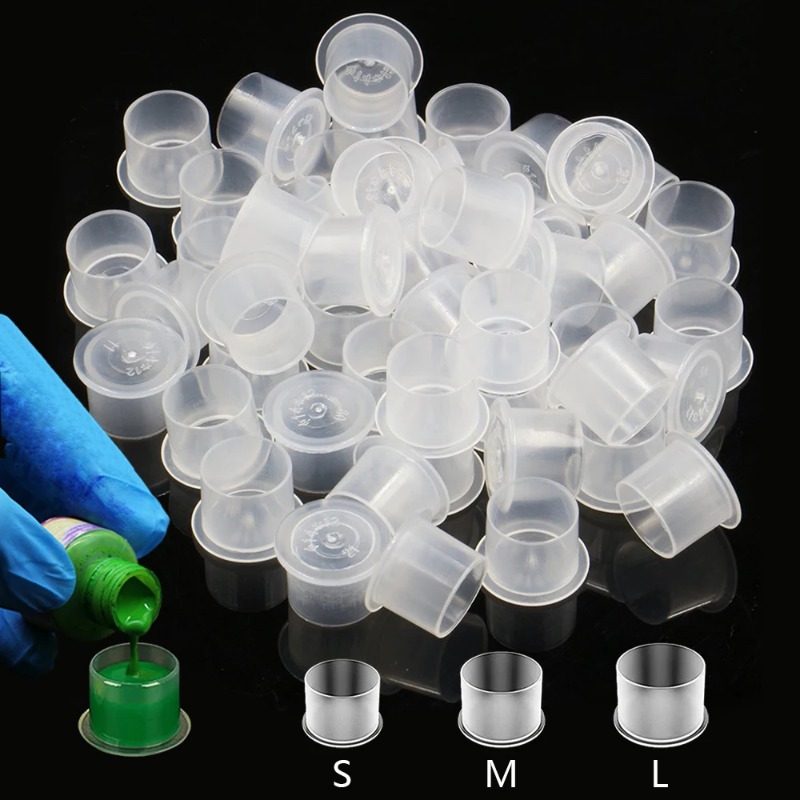 100Pcs Plastic Tattoo Ink Cups - Calligraphy Ink Bottle review and price