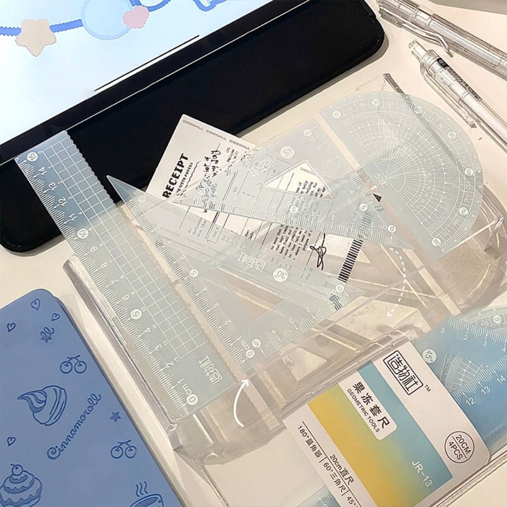 4PCS/Set Multifunctional 15/20 - Ruler Set Transparent review and price