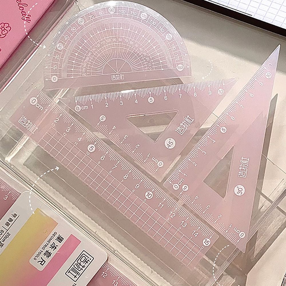 4PCS/Set Multifunctional 15/20 - Ruler Set Transparent review and price
