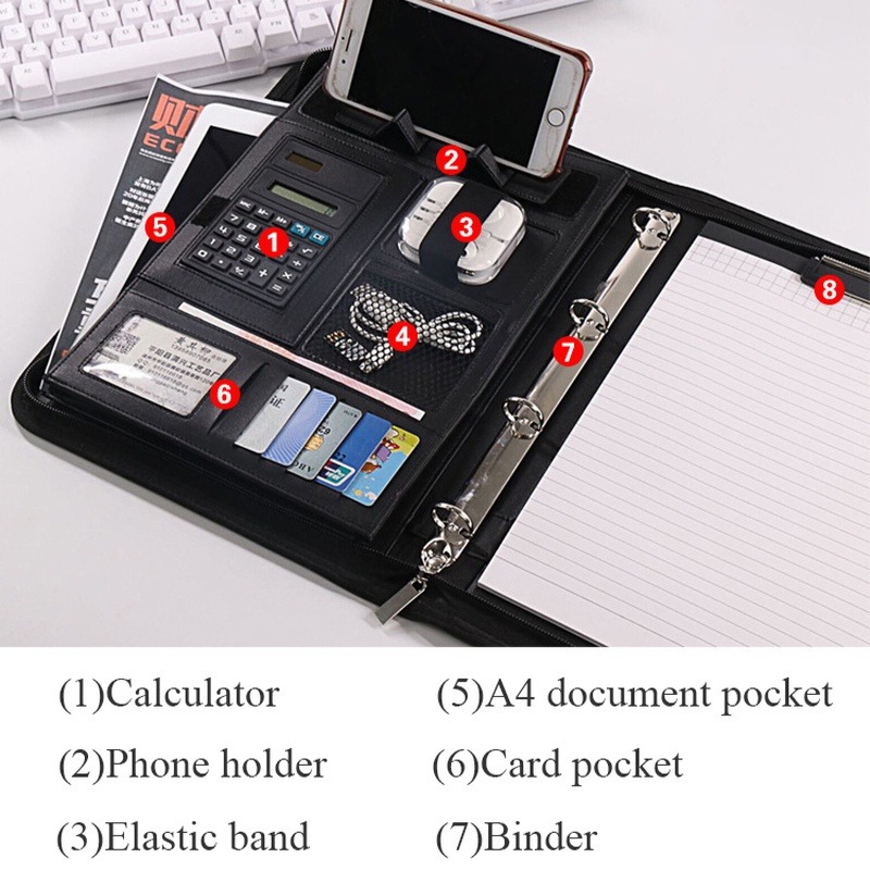 1Pc A4 PU Leather Zipper File  - Portfolio Folder Zip review and price