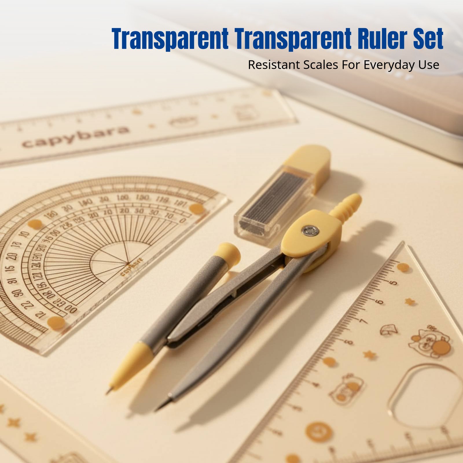Ruler Set for Students, Cartoo - Ruler Set Transparent review and price